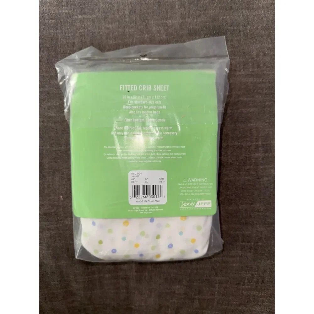 Circo Baby Fitted Crib Sheet White with Colorful Dot Pattern New